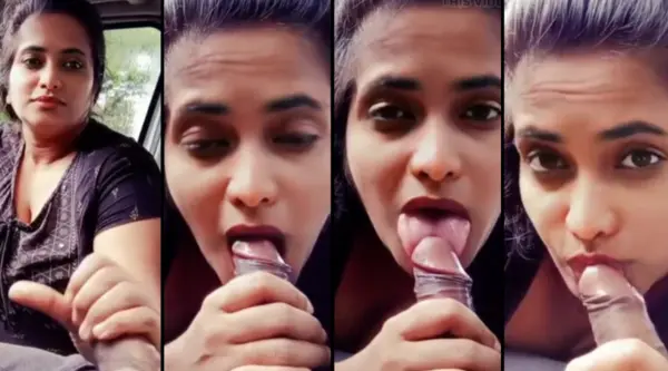 Desi Bhabhi Blowjob in Car Sucking his Huge Dick Video